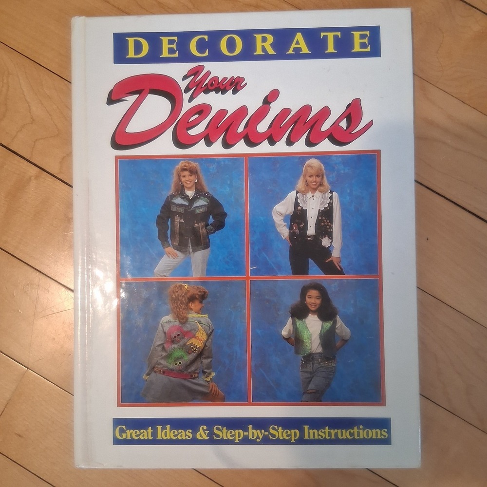 Vintage 1980s 90s Decorate Your Denim retro fun jeans skirts vest bedazzle bling